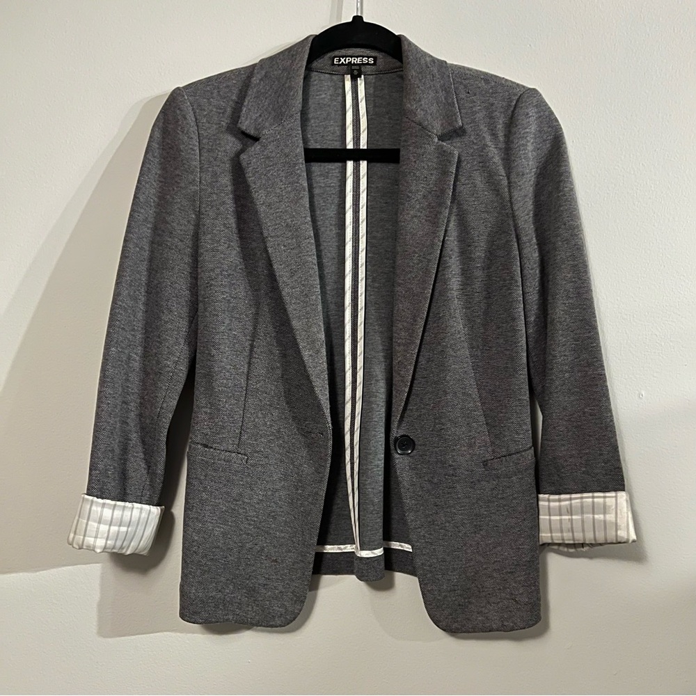 Express Grey Knit Blazer
